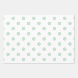Polka dot pattern wrapping paper sheets
