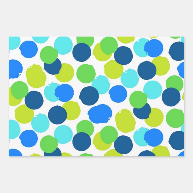 Polka dot pattern wrapping paper sheets (Front)