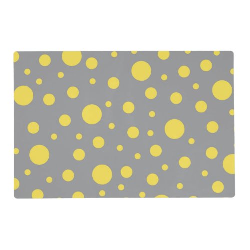 Polka Dot Pattern Yellow Gray Placemat