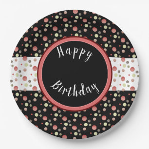 Polka Dot Patterned Paper Plates