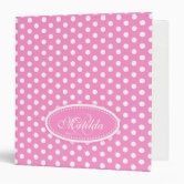 Name Monogram Family Recipes Pink & White Template 3 Ring Binder