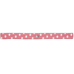 Polka Dot Patterned Retro Cool Monogram Red White Elastic Hair Tie