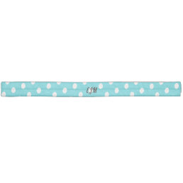 Polka Dot Patterned Retro Cool Monogram Turquoise Elastic Hair Tie