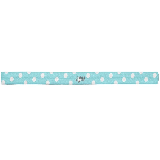 Polka Dot Patterned Retro Cool Monogram Turquoise Elastic Hair Tie (Unwrapped)