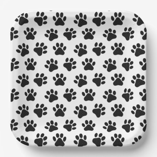 Polka Dot Paw Prints  Paper Plates