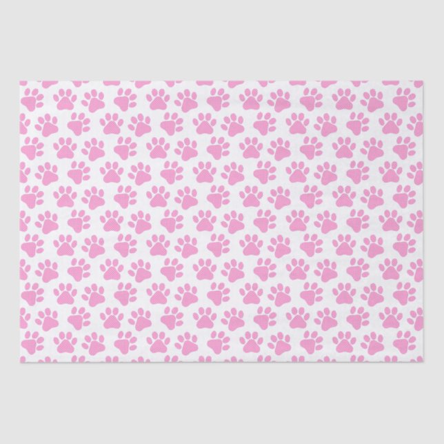 Polka Dot Paw Prints  Tissue Paper (Front)