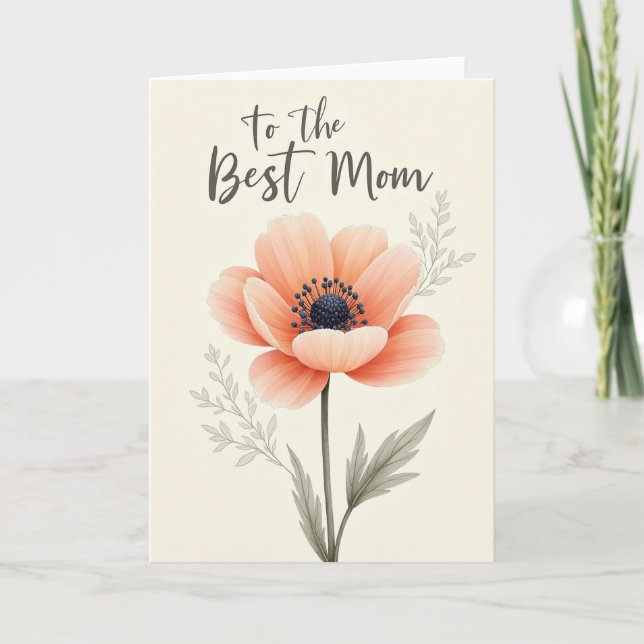 Polka Dot Peach Bloom Card (Front)