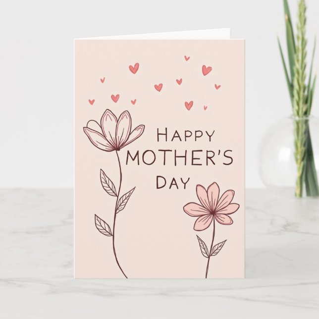Polka Dot Peach Happy Mothers Day Card (Front)