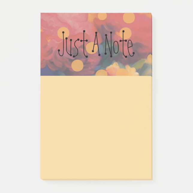 Polka Dot Peony Parade "Just A Note"  Post-it Notes (Front)