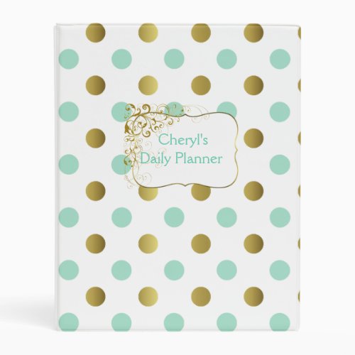 Polka Dot Personalized Daily Planner Binder