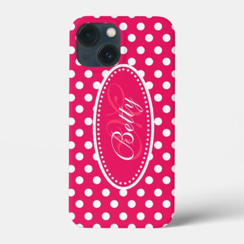 Polka dot personalized red pink white ipad case