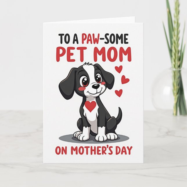 Polka Dot Pet Mom Card (Front)