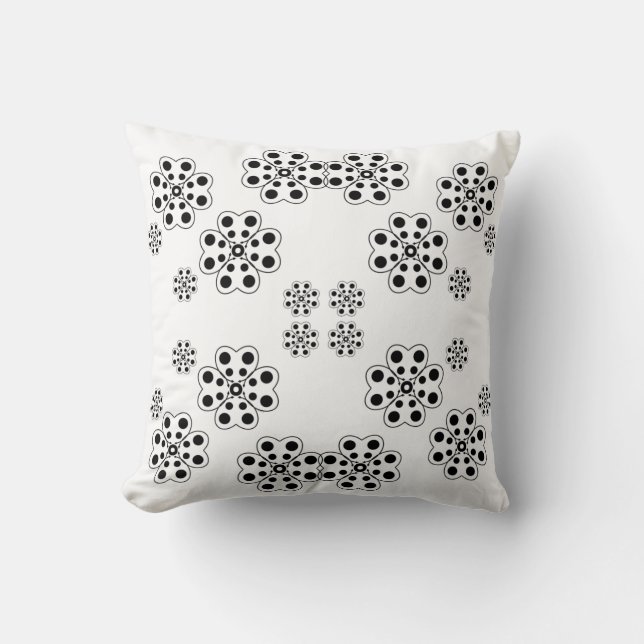 Polka Dot Petals Pattern Throw Pillow (Front)