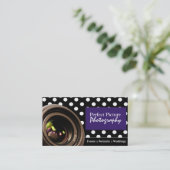 Polka dot photography business cards (Standing Front)