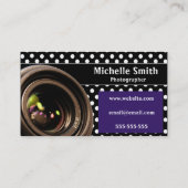 Polka dot photography business cards (Back)