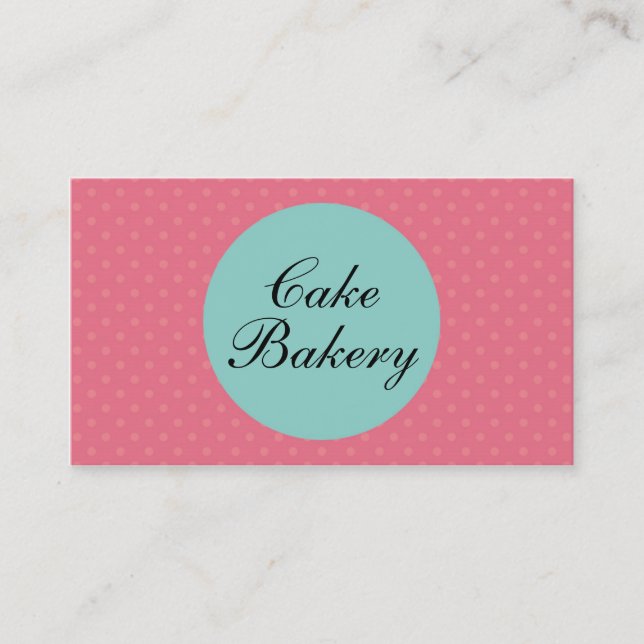 Polka Dot Pink and Blue Pastel Business Card (Front)
