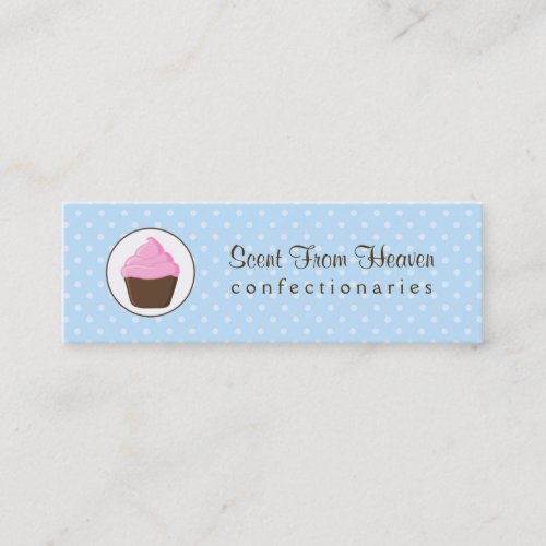 Polka Dot Pink and Brown Cupcake Business Cards