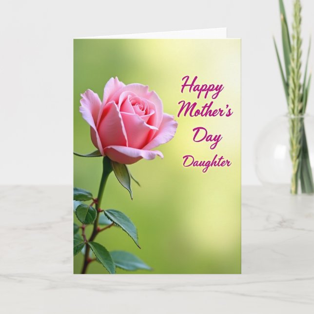Polka Dot Pink Bloom Family Card (Front)