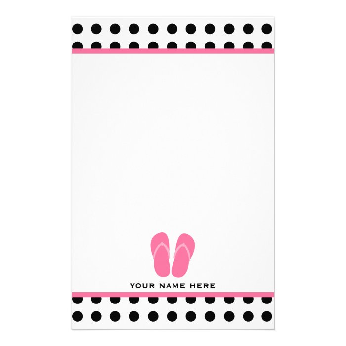 Polka Dot & Pink Flip Flops Stationery