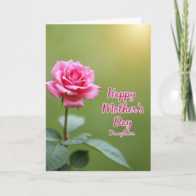 Polka Dot Pink Floral Card (Front)