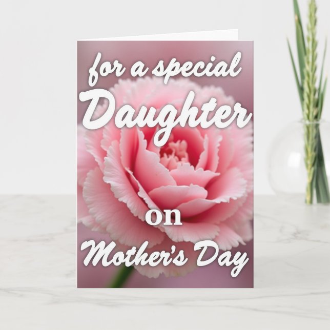 Polka Dot Pink Floral Fancy Card (Front)