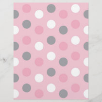 Polka Dot Pink Grey Baby Scrapbook Paper