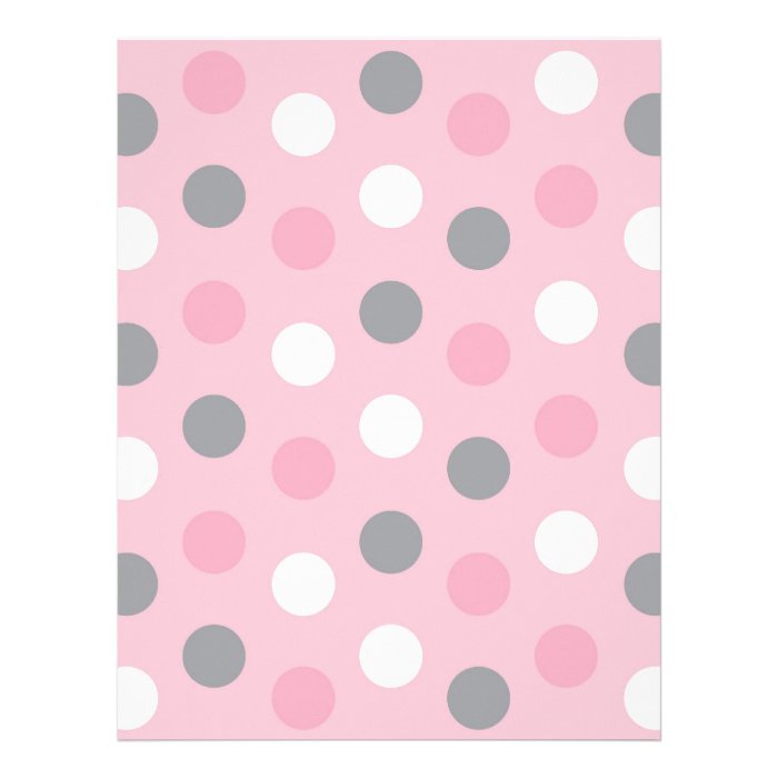 Polka Dot Pink Grey Baby Scrapbook Paper Letterhead Design