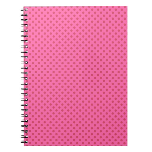 Polka dot pink, retro notebook (Front)