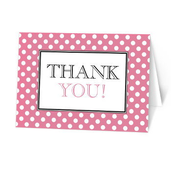 Polka Dot Pink Thank You Cards by starzraven at Zazzle