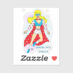Polka Dot Pirate - Public Domain Super Hero Sticker