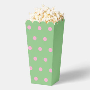 Polka Dot Popcorn Box (Sage Green & Pastel Pink)