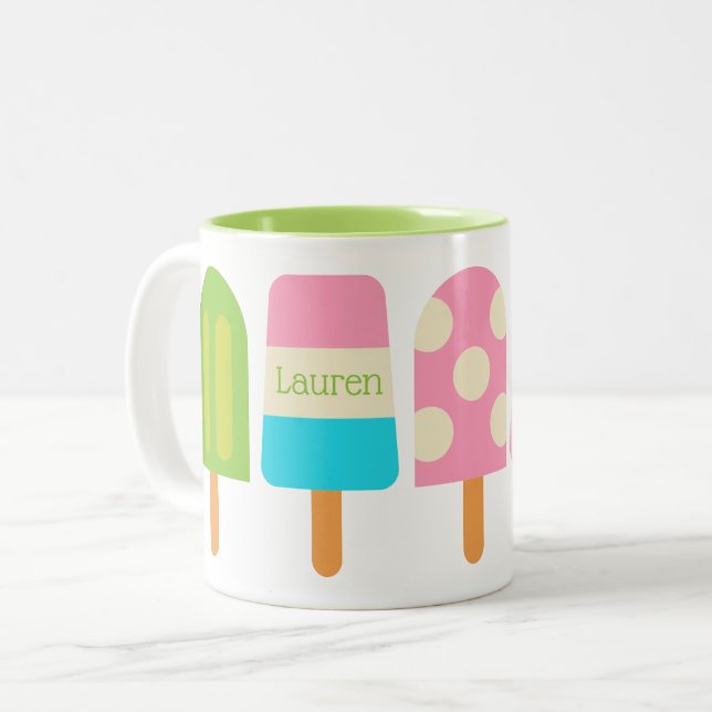 Polka Dot Popsicles Personalized Mug (Front Left)