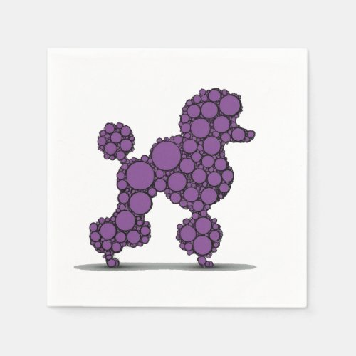 Polka Dot Posh Purple Poodle Party Napkins