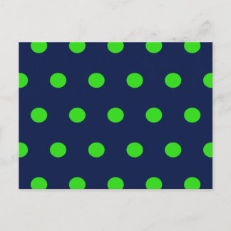 Polka Dot Postcard (Navy Blue & Lime Green)