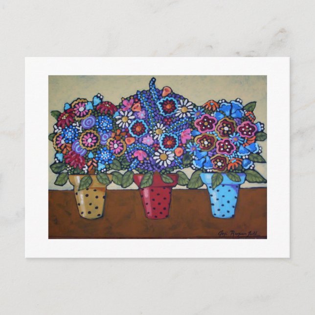 Polka Dot Pots Postcard (Front)