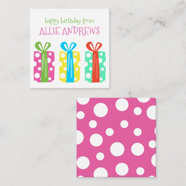 Polka Dot Presents Birthday Gift Enclosure Cards (Front/Back)