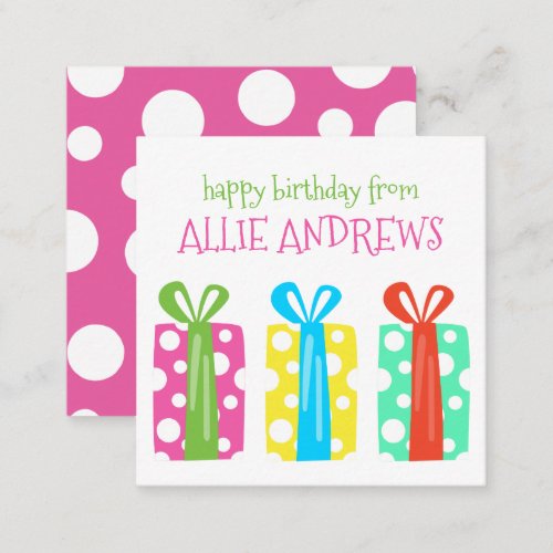 Polka Dot Presents Birthday Gift Enclosure Cards