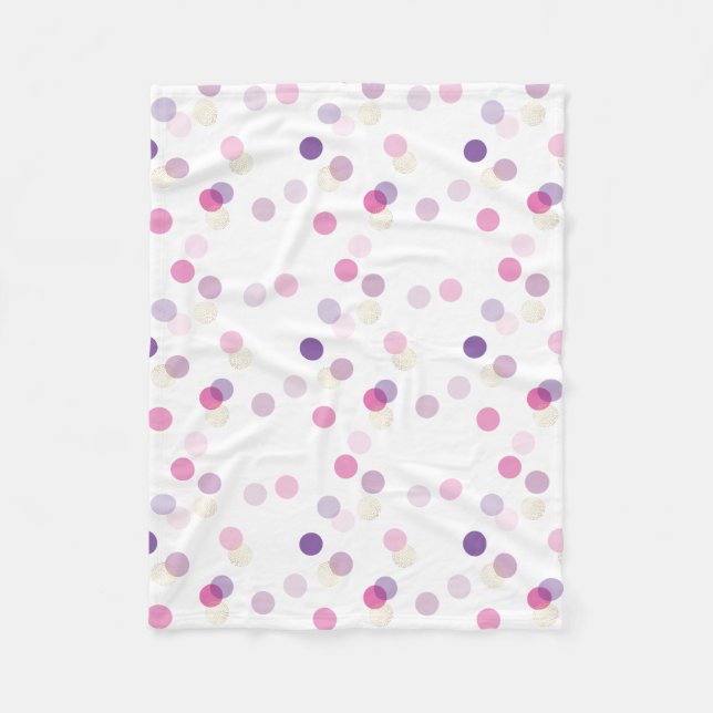 POLKA DOT pretty pattern pink purple girl nursery Fleece Blanket (Front)