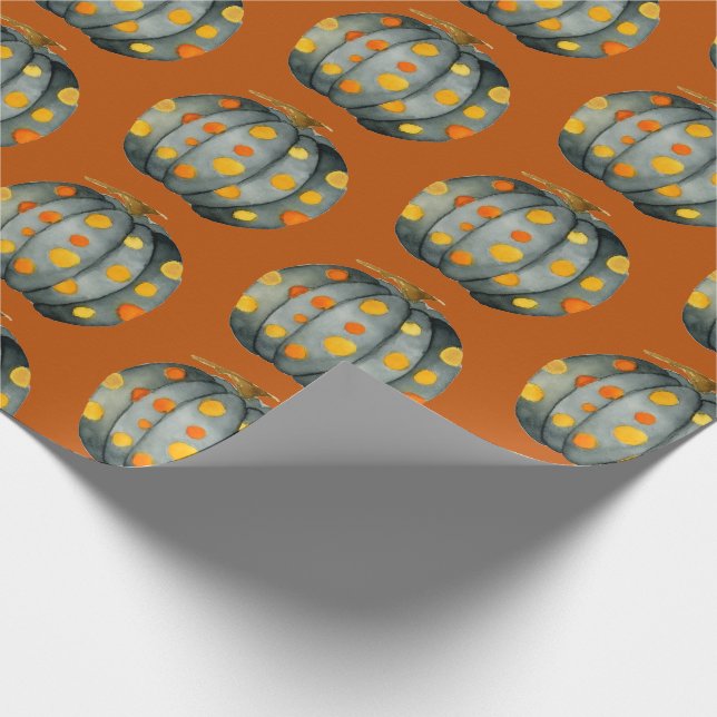 Polka Dot Pumpkin Pattern Wrapping Paper (Corner)