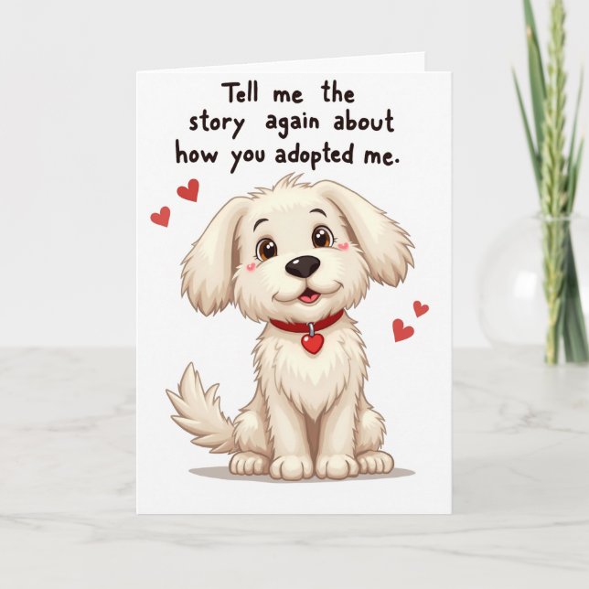 Polka Dot Puppy Love Story Card (Front)