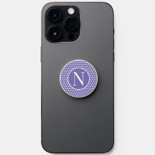Polka Dot Purple Custom initial letter PopSocket