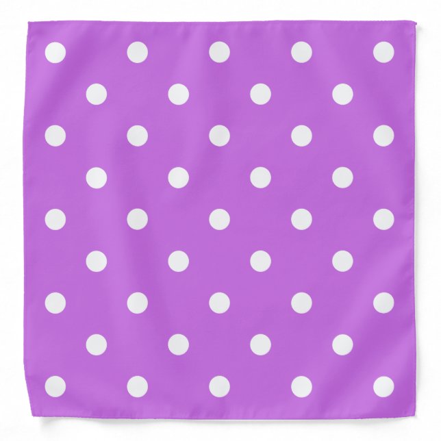 Polka Dot Purple Dog Bandana (Front)