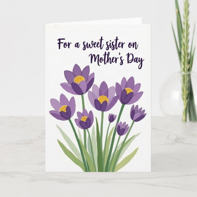 Polka Dot Purple Flower Card (Front)