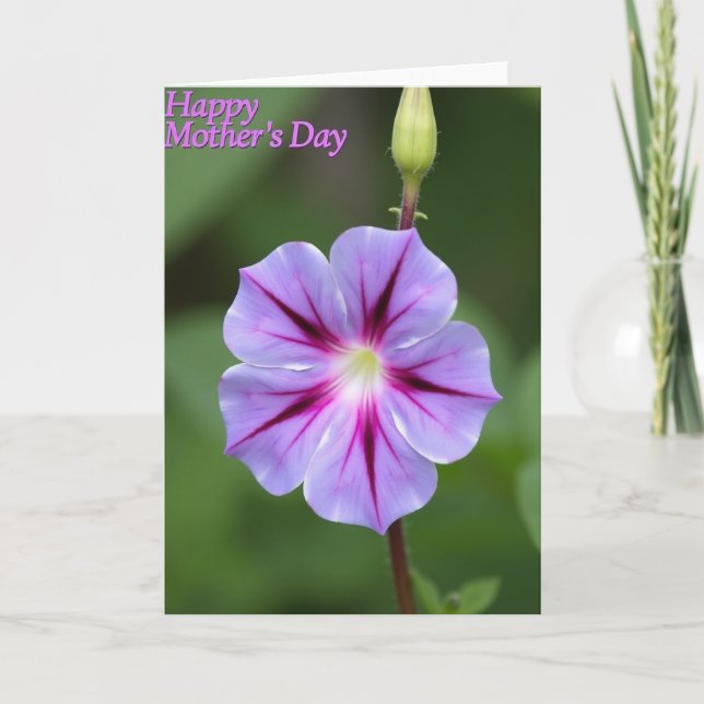 Polka Dot Purple Petal Card (Front)