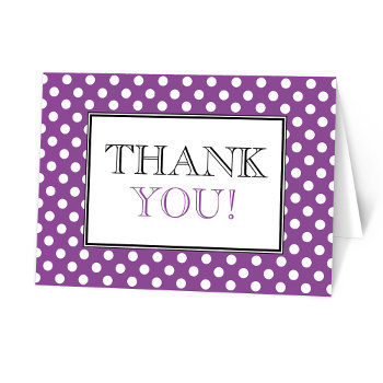 Polka Dot Purple Thank You Cards by starzraven at Zazzle