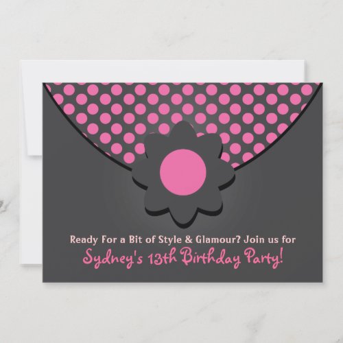 Polka Dot Purse Birthday Party Invitations