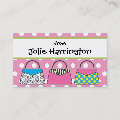 Polka Dot Purse Handbag Gift Card Calling Card Business Cards