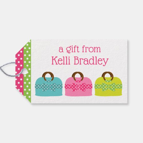 Polka Dot Purses Personalized Gift Tags