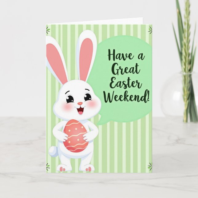 Polka Dot Rabbit Celebration Card (Front)