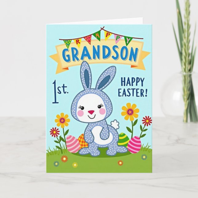 Polka Dot Rabbit Holiday Card (Front)